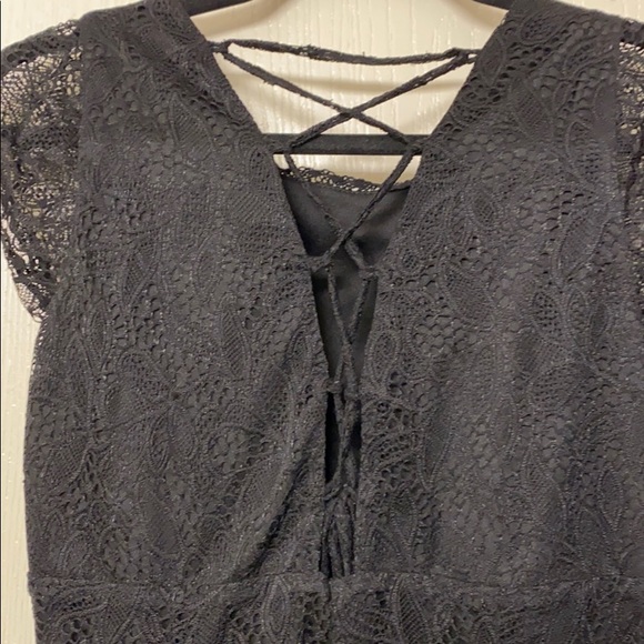 Black Lace Mini Dress - Picture 2 of 5